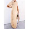 image:imageDokotoo Summer Dresses for Women 2026 Casual Maxi Dress V Neck Cap Sleeve Long Sundress with Pockets Beach VacationParchment