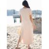 image:imageDokotoo Summer Dresses for Women 2026 Casual Maxi Dress V Neck Cap Sleeve Long Sundress with Pockets Beach VacationParchment