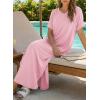 image:imageDokotoo Summer Dresses for Women 2026 Casual Maxi Dress V Neck Cap Sleeve Long Sundress with Pockets Beach VacationPink