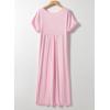 image:imageDokotoo Summer Dresses for Women 2026 Casual Maxi Dress V Neck Cap Sleeve Long Sundress with Pockets Beach VacationPink
