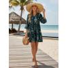 image:imageDokotoo Summer Dresses for Women 2026 Casual V Neck Babydoll Dress 34 Bell Sleeve Beach Vacation Mini DressBlue 2