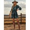 image:imageDokotoo Summer Dresses for Women 2026 Casual V Neck Babydoll Dress 34 Bell Sleeve Beach Vacation Mini DressBlue 2
