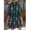 image:imageDokotoo Summer Dresses for Women 2026 Casual V Neck Babydoll Dress 34 Bell Sleeve Beach Vacation Mini DressBlue 2