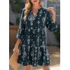 image:imageDokotoo Summer Dresses for Women 2026 Casual V Neck Babydoll Dress 34 Bell Sleeve Beach Vacation Mini DressBlue 2