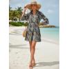 image:imageDokotoo Summer Dresses for Women 2026 Casual V Neck Babydoll Dress 34 Bell Sleeve Beach Vacation Mini DressBlue