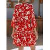 image:imageDokotoo Summer Dresses for Women 2026 Casual V Neck Babydoll Dress 34 Bell Sleeve Beach Vacation Mini DressRed