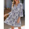 image:imageDokotoo Summer Dresses for Women 2026 Casual V Neck Babydoll Dress 34 Bell Sleeve Beach Vacation Mini DressSky Blue