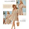 image:imageDokotoo Summer Dresses for Women 2026 Casual V Neck Bow Tie Short Sleeve Empire Waist ALine Mini DressApricot