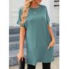 image:imageDokotoo Summer Dresses for Women 2026 Short Sleeve T Shirt Dress Loose Mini Dresses with PocketsA Green