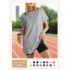 image:imageDokotoo Summer Dresses for Women 2026 Short Sleeve T Shirt Dress Loose Mini Dresses with PocketsA Grey