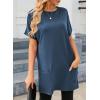 image:imageDokotoo Summer Dresses for Women 2026 Short Sleeve T Shirt Dress Loose Mini Dresses with PocketsA Navy