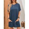 image:imageDokotoo Summer Dresses for Women 2026 Short Sleeve T Shirt Dress Loose Mini Dresses with PocketsA Navy