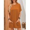image:imageDokotoo Summer Dresses for Women 2026 Short Sleeve T Shirt Dress Loose Mini Dresses with PocketsA Orange