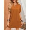 image:imageDokotoo Summer Dresses for Women 2026 Short Sleeve T Shirt Dress Loose Mini Dresses with PocketsA Orange