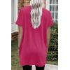 image:imageDokotoo Summer Dresses for Women 2026 Short Sleeve T Shirt Dress Loose Mini Dresses with PocketsA Rose