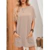 image:imageDokotoo Summer Dresses for Women 2026 Short Sleeve T Shirt Dress Loose Mini Dresses with PocketsA1 Khaki