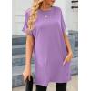image:imageDokotoo Summer Dresses for Women 2026 Short Sleeve T Shirt Dress Loose Mini Dresses with PocketsA1 Purple