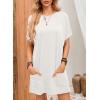 image:imageDokotoo Summer Dresses for Women 2026 Short Sleeve T Shirt Dress Loose Mini Dresses with PocketsA1 White