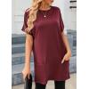 image:imageDokotoo Summer Dresses for Women 2026 Short Sleeve T Shirt Dress Loose Mini Dresses with PocketsA13 Mauve