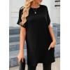 image:imageDokotoo Summer Dresses for Women 2026 Short Sleeve T Shirt Dress Loose Mini Dresses with PocketsBlack