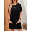 image:imageDokotoo Summer Dresses for Women 2026 Short Sleeve T Shirt Dress Loose Mini Dresses with PocketsBlack