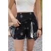 image:imageDokotoo Summer Shorts Skorts for Women Boho Floral Print Elastic Waist Asymmetrical Hem Beach Mini SkirtBlack