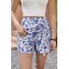 image:imageDokotoo Summer Shorts Skorts for Women Boho Floral Print Elastic Waist Asymmetrical Hem Beach Mini SkirtBlue