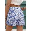 image:imageDokotoo Summer Shorts Skorts for Women Boho Floral Print Elastic Waist Asymmetrical Hem Beach Mini SkirtBlue