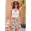 image:imageDokotoo Summer Shorts Skorts for Women Boho Floral Print Elastic Waist Asymmetrical Hem Beach Mini SkirtMulti