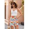 image:imageDokotoo Summer Shorts Skorts for Women Boho Floral Print Elastic Waist Asymmetrical Hem Beach Mini SkirtMulti