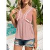 image:imageDokotoo Summer Tank Tops for Women Casual V Neck Sleeveless Floral Print Shirts Loose Color Block Tunic BlousePink