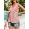image:imageDokotoo Summer Tank Tops for Women Casual V Neck Sleeveless Floral Print Shirts Loose Color Block Tunic BlousePink