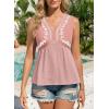image:imageDokotoo Summer Tank Tops for Women Casual V Neck Sleeveless Floral Print Shirts Loose Color Block Tunic BlousePink