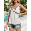 image:imageDokotoo Summer Tank Tops for Women Casual V Neck Sleeveless Floral Print Shirts Loose Color Block Tunic BlouseWhite