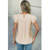 image:imageDokotoo Summer Tops for Women 2026 Casual Round Neck Ruffle Cap Sleeve Blouse Shirts Solid Color Tunic TopsApricot