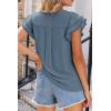 image:imageDokotoo Summer Tops for Women 2026 Casual Round Neck Ruffle Cap Sleeve Blouse Shirts Solid Color Tunic TopsAshleigh Blue