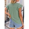 image:imageDokotoo Summer Tops for Women 2026 Casual Round Neck Ruffle Cap Sleeve Blouse Shirts Solid Color Tunic TopsSmoke Green