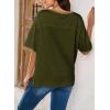 image:imageDokotoo Summer Tops for Women 2026 Loose Oversized T Shirts Crewneck Color Block Side Slits Basic Tee BlousesGreen