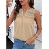 image:imageDokotoo Summer Womens Tank Tops Casual Smocked V Neck Sleeveless T Shirts Loose Cute Babydoll TunicApricot