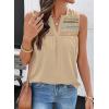 image:imageDokotoo Summer Womens Tank Tops Casual Smocked V Neck Sleeveless T Shirts Loose Cute Babydoll TunicApricot