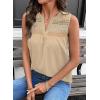 image:imageDokotoo Summer Womens Tank Tops Casual Smocked V Neck Sleeveless T Shirts Loose Cute Babydoll TunicApricot