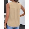 image:imageDokotoo Summer Womens Tank Tops Casual Smocked V Neck Sleeveless T Shirts Loose Cute Babydoll TunicApricot