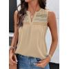 image:imageDokotoo Summer Womens Tank Tops Casual Smocked V Neck Sleeveless T Shirts Loose Cute Babydoll TunicApricot