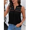 image:imageDokotoo Summer Womens Tank Tops Casual Smocked V Neck Sleeveless T Shirts Loose Cute Babydoll TunicBlack