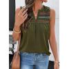 image:imageDokotoo Summer Womens Tank Tops Casual Smocked V Neck Sleeveless T Shirts Loose Cute Babydoll TunicGreen