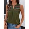 image:imageDokotoo Summer Womens Tank Tops Casual Smocked V Neck Sleeveless T Shirts Loose Cute Babydoll TunicGreen