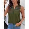 image:imageDokotoo Summer Womens Tank Tops Casual Smocked V Neck Sleeveless T Shirts Loose Cute Babydoll TunicGreen