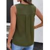 image:imageDokotoo Summer Womens Tank Tops Casual Smocked V Neck Sleeveless T Shirts Loose Cute Babydoll TunicGreen