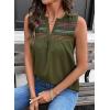 image:imageDokotoo Summer Womens Tank Tops Casual Smocked V Neck Sleeveless T Shirts Loose Cute Babydoll TunicGreen