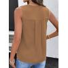 image:imageDokotoo Summer Womens Tank Tops Casual Smocked V Neck Sleeveless T Shirts Loose Cute Babydoll TunicKhaki